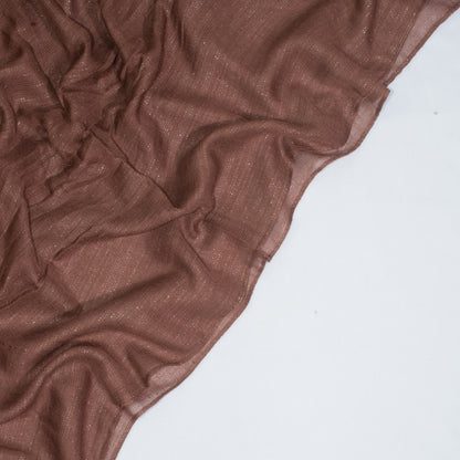 Brown - Shimmering Silver Turkish Lawn Hijab