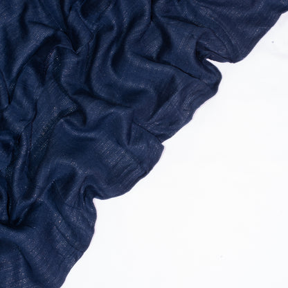 Navy Blue - Shimmering Silver Turkish Lawn Hijab