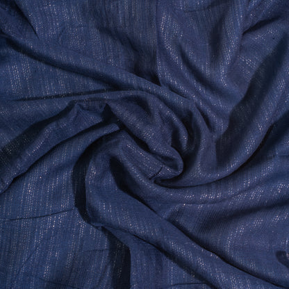 Navy Blue - Shimmering Silver Turkish Lawn Hijab