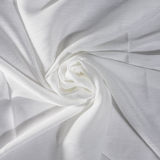 White - Crinkle Silk